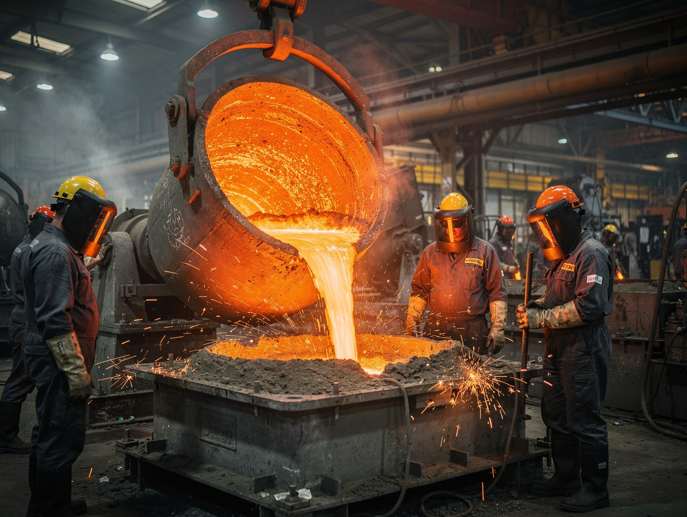 Shandong Jinkaitai Alloy Steel manufacturing facility and casting floor